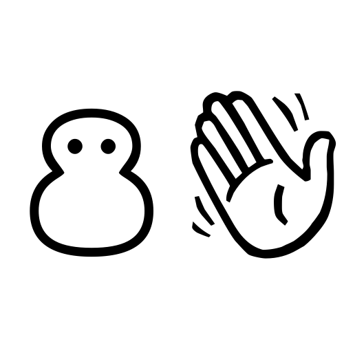 ⛄👋 Emoji Domain black and white Symbola rendering